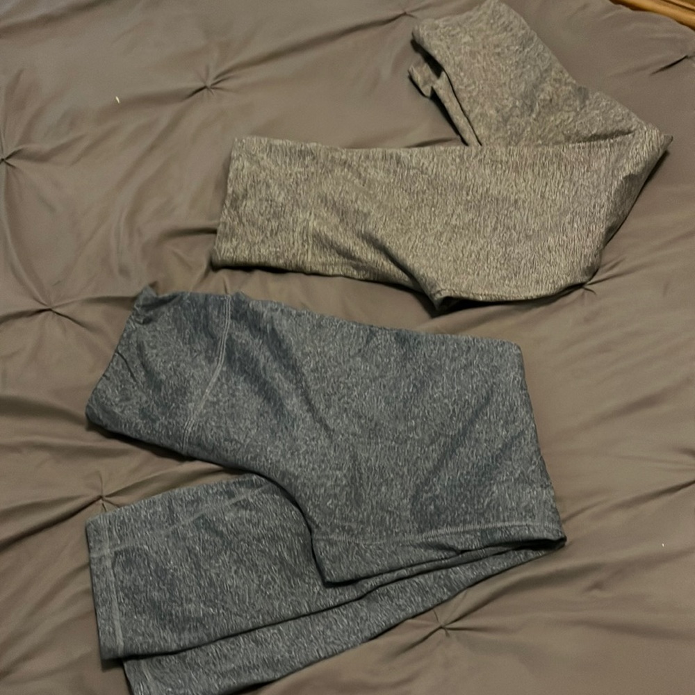 Both leggings are in perfect condition. They are a size large tall